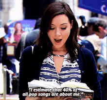 Parks And Rec April Ludgate GIF - Parks And Rec April Ludgate I Estimate That40percent Of All Pop Songs GIFs