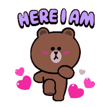 brown and cony brown bear run here i am