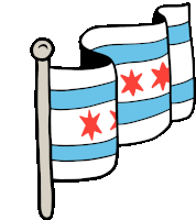 Chicago Chicago Flag Sticker - Chicago Chicago Flag City Of Chicago Stickers