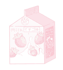 pink milk carton strawberry aesthetic