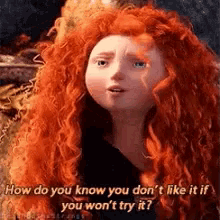 Brave How Do You Know You Dont Like It If You Wont Try It GIF - Brave How Do You Know You Dont Like It If You Wont Try It Merida GIFs