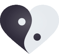 Yin Yang Heart Joypixels Sticker - Yin Yang Heart Heart Joypixels Stickers