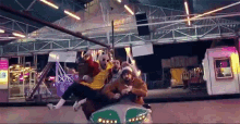 riding tripping playful crazy weird