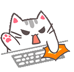 Angry Typing Cat Sticker - Angry Typing Cat Stickers