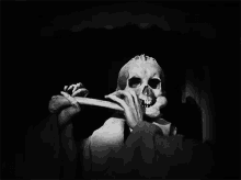 Creepy GIF - Skull Skeleton Flute GIFs
