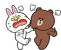 Cony And Brown Line Friends Sticker - Cony And Brown Cony Brown Stickers