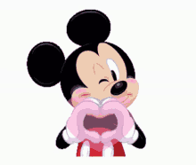 Mickey Mouse Heart Sign GIF - Mickey Mouse Heart Sign Heart Shape GIFs
