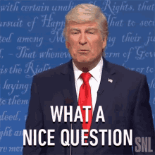 What A Nice Question Donald Trump GIF - What A Nice Question Donald Trump Saturday Night Live GIFs