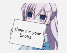 Show Me Your Boobs Anime Girl Baka GIF - Show Me Your Boobs Anime Girl Anime Girl GIFs
