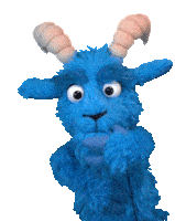 Blauer Bock Blue Goat Sticker - Blauer Bock Blue Goat Thinking Stickers