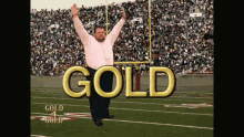 gold football kick gold4gold hands up