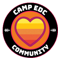 Camp Edc Community Heart Sticker - Camp Edc Community Heart Heartbeat Stickers