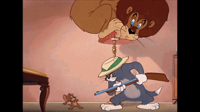 Lion_and_the_mouse_tom_and_jerry GIF - Lion_and_the_mouse_t...