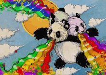 Panda Mr Pandy Bear GIF - Panda Mr Pandy Bear Rainbow GIFs