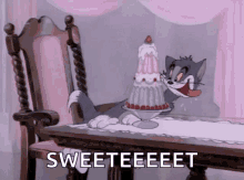 Tom And Jerry Lick GIF - Tom And Jerry Lick Dessert GIFs