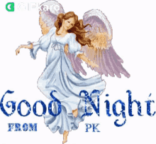 Good Night From Pk Gifkaro GIF - Good Night From Pk Gifkaro Angel GIFs
