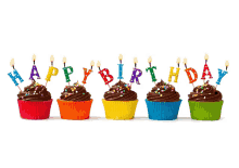 cupcakes happy birthday hbd greetings candles