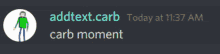 carb moment tally hall abject carb discord