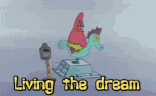 Living The Dream Patrick Star GIF - Living The Dream Patrick Star Seahorse GIFs
