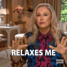 Relaxes Me Real Housewives Of Beverly Hills GIF - Relaxes Me Real Housewives Of Beverly Hills Soothes Me GIFs