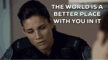 rookie blue andy mcnally missy peregrym world is a better place world is a better place with you in it