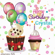 Happy Birthday Crystal GIF - Happy Birthday Crystal Balloons GIFs