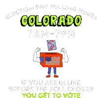 Colorado Election Day Polling Hours Sticker - Colorado Co Election Day Polling Hours Stickers