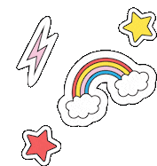 Rainbow Stars Sticker - Rainbow Stars Lightning Stickers