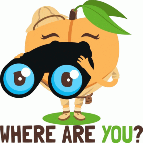Where Are You Peach Life GIF - Where Are You Peach Life Joypixels GIFs