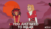 You Just Need To Relax Catra GIF - You Just Need To Relax Catra Adora GIFs