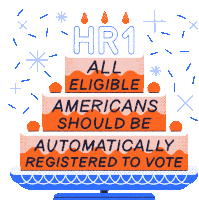 All Eligible Americans Should Be Automatically Registered To Vote Birthday Cake Sticker - All Eligible Americans Should Be Automatically Registered To Vote Birthday Cake Candles Stickers