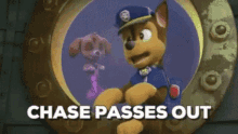 Paw Patrol Chase GIF - Paw Patrol Chase Chase Passes Out GIFs