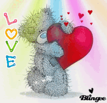 Tatty Teddy Rainbow Love GIF - Tatty Teddy Rainbow Love Heart GIFs