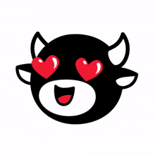 black cow red cheeks in love heart