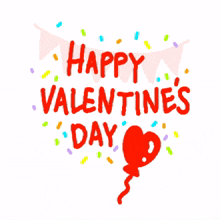 animals happy happy valentine%27s day balloon confetti