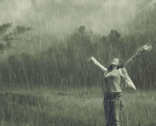 woman raining wet rain