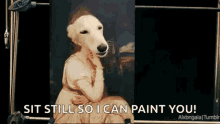 dogs art sit still paint painting