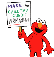 Make The Child Tax Credit Permanent Elmo Sticker - Make The Child Tax Credit Permanent Elmo Protest Stickers