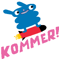 A Blorb Riding A Rocket In A Hurry. Sticker - The Blorbs Rock Kommer Stickers