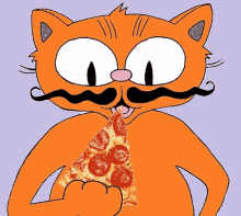Cartoon Cat Cat Eating Pizza GIF - Cartoon Cat Cat Eating Pizza Cartoon Mustache Cat GIFs