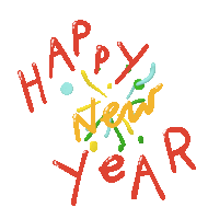 Happy New Year With Confetti Sticker - Christmas Cheer Happy New Year Confetti Stickers