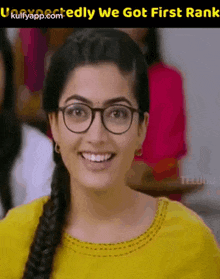 Unexpectedly We Got First Rank.Gif GIF - Unexpectedly We Got First Rank Trendings Rashmika Mandanna GIFs
