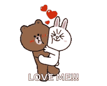 Love Me Cony And Brown GIF - Love Me Cony And Brown Love GIFs