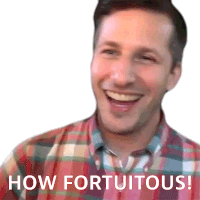 How Fortuitous Andy Samberg Sticker - How Fortuitous Andy Samberg Esquire Stickers