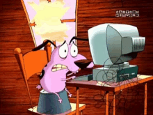Courage The Cowardly Dog Coding GIF - Courage The Cowardly Dog Coding Programando GIFs