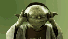 yoda headphones dancing music