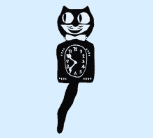 cat clock time watch