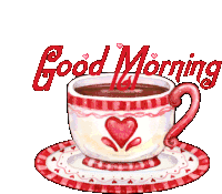 Good Morning Coffee Sticker - Good Morning Coffee Hearts Stickers