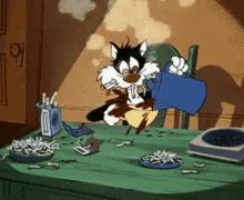 Sylvester Stressed GIF - Sylvester Stressed Coffee GIFs