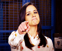 brooklyn nine nine amy santiago pointing point at you points at screen
